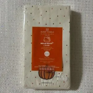 HELLO KITTY 32 Beige Orange Guest Paper Towel Napkins Fall Harvest Pumpkin Print