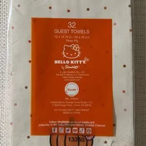 HELLO KITTY 32 Beige Orange Guest Paper Towel Napkins Fall Harvest Pumpkin Print