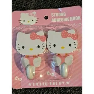 Hello Kitty Adhesive Hooks Strong Wall Mount Cute Decor Kawaii Home NIP