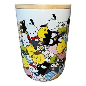 Hello Kitty And Friends Storage Cookie Jar Container Wooden Lid By Sanrio New