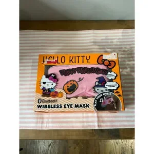 Hello Kitty Halloween Bluetooth Wireless Eye Mask Pink Orange One Size
