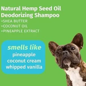 Hempz Petz Dog Shampoo Pineapple Coconut Gentle Deodorizing Hemp Seed Oil 17 Oz