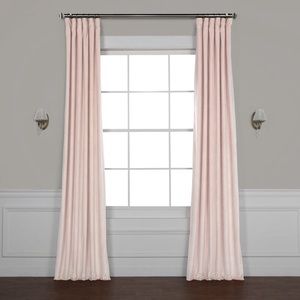 Heritage Velvet Single Curtain Panel - Ballet Pink