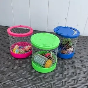 Hermit crab cages with extra shells for crab
