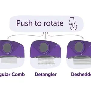 Hertzko Purple 3-in-1 Pet Grooming Tool