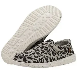 Hey Dude Women’s Wendy Woven Slip On Cheetah Grey Size 7