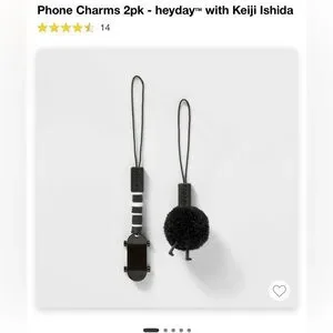 Heyday NWT phone charms 2pk black and white new