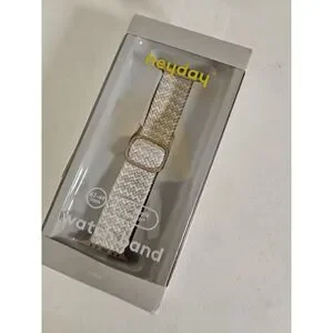 Heyday Watch Band For Apple Watch 42-45mm Fabric Grey Gold Dot OPEN BOX