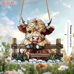 Highland Cow Suncatcher acrylic 2D Decor