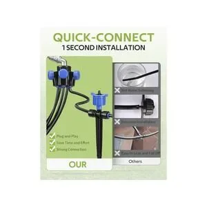 HIRALIY 50FT Garden Watering System With 12Pcs Pressure Compensation Drippers