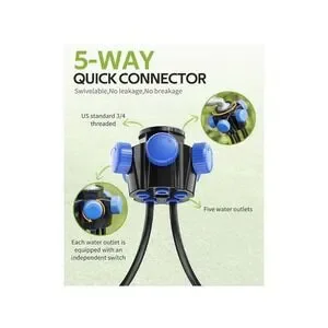 HIRALIY 50FT Garden Watering System With 12Pcs Pressure Compensation Drippers