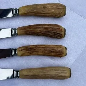 Hoffritz Antler Stag Handle Steak Knives Vintage Set Of 4 Made In England Deer