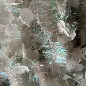 Holiday Home Iridescent Tinsel Snowman Garland
