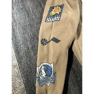 Hollister Nba Pullover Hoodie Small Team Logos Basketball Graphic Brown Unisex