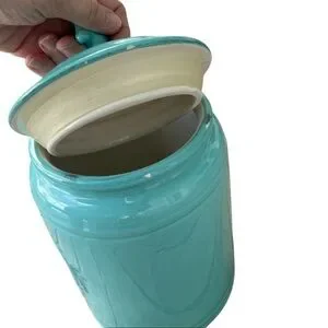Home Essentials Aqua Large Ceramic Kitchen Canister With Chalkboard Label