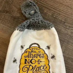 Homemade Crochet Decorative Towel Honeycomb And Bees