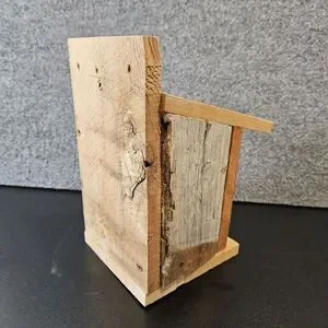 Homemade Wood Bird House Quirky Rustic 10x9x7