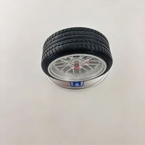 Honda Tire Desk Clock Wheel Tire Shaped Clock HTF Works Vintage Novelty 4.5”