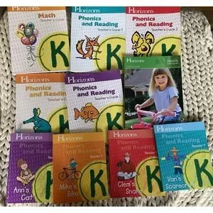 Horizons Kindergarten Teachers Guide Lot ‎ & Phonics Readers Books Homeschool