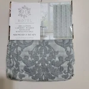Hotel Shower Luxury Shower Curtain Gray Matelass LUXE FABRIC 72”