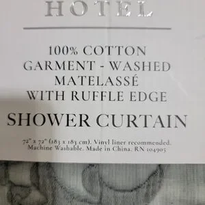 Hotel Shower Luxury Shower Curtain Gray Matelass LUXE FABRIC 72”