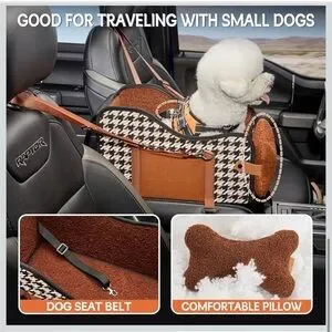 Houndstooth Dog Car Console Seat/Pet Carrier NEW