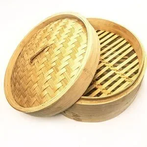 Household 2-Tier Bamboo Food Steamer: Healthy Vegetables Dumplings Dim Sum