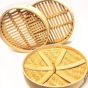 Household 2-Tier Bamboo Food Steamer: Healthy Vegetables Dumplings Dim Sum