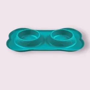 Hubulk Pet No Spill Non-Skid Silicone Mat Food Bowl for Water and Food - Small
