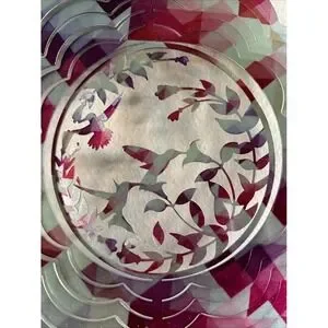 Hummingbird Wind Spinner 3D Hanging Stainless Steel Garden Porch Patio Decor