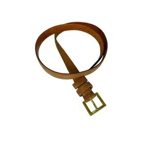Hunt Club Brown Leather Belt Made in USA Size 34 Glove Leather Brass Buckle