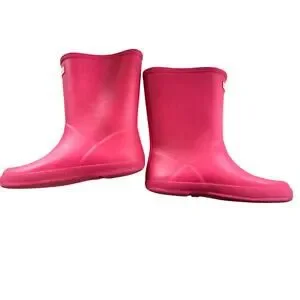 Hunter Hot Pink Rubber Rain Boots US Boy 1/Girl 2