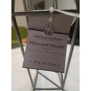 Huntington Home Table Top Magazine Holder Rack 12.99"x12.99"x2.95" Hexagon