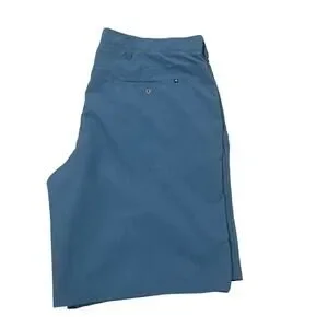 Hurley Mens Size 38 Blue Flat Front Lightweight Shorts Performance Hybrid Walk