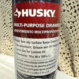 Husky 18 In X 100 In Black Multi-Purpose Premium Solid Drawer Liner NEW SEALED