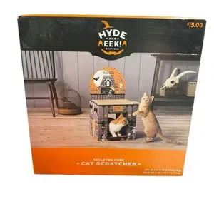Hyde & Eek Cardboard Skeleton House Halloween Cat Scratcher NEW