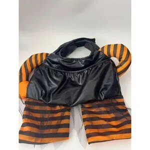 Hyde & EEK Witch Pet Costume Size Medium Black/Orange Striped Pet Outfit