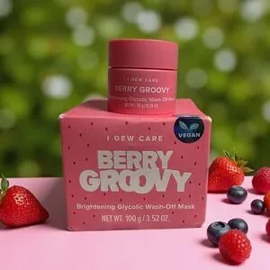 I Dew Care Berry Groovy Brightening Glycolic Wash-Off Mask - Pink