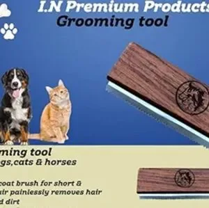 I N Premium Products Wooden Pet Grooming Brush 2 5"W