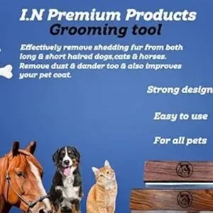 I N Premium Products Wooden Pet Grooming Brush 2 5"W