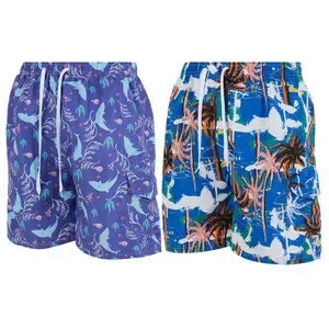iBerryNY Men's Swim Trunks Quick Dry Cargo Swimsuit Board Shorts 2-Pairs