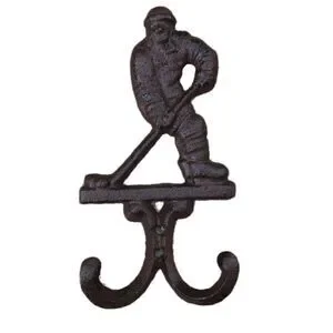 Ice hockey brown hook for keys for coats iron cast reliable sturdy(2/pack)
