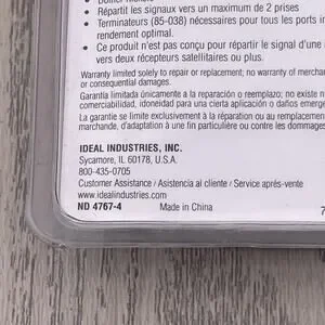 Ideal 2 Way Satellite Digital Cable Splitter 5 MHz - 2.3 GHz Item 85-332 NEW
