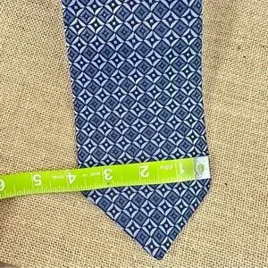 IKE BEHER- Blue/Silver Print 100% Silk Men's Tie