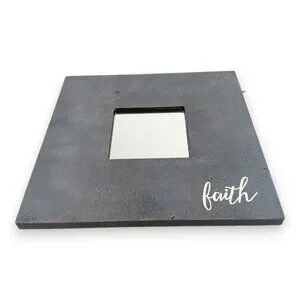 IKEA MALMA Mirror & Frame - Square-Faith- Gray-Rustic-Modern-10x10