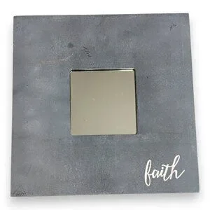 IKEA MALMA Mirror & Frame - Square-Faith- Gray-Rustic-Modern-10x10