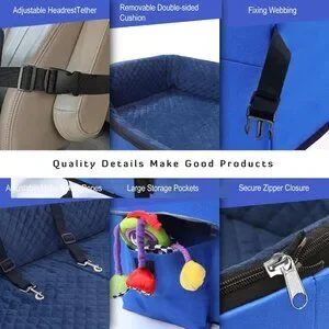 INFANZIA Dog Booster Car Seat For Small Medium Large Dogs