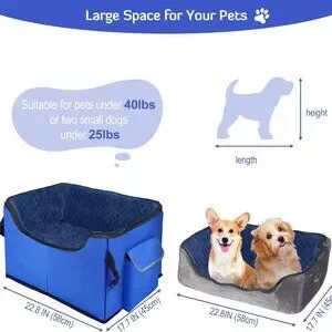 INFANZIA Dog Booster Car Seat For Small Medium Large Dogs
