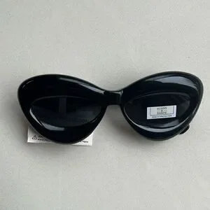 Inflated Cat Eye Black Sunglasses