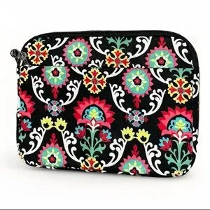 Initials Inc Tablet Case Black/Red/Yello/White Zip Closure 10.5"x8.25"